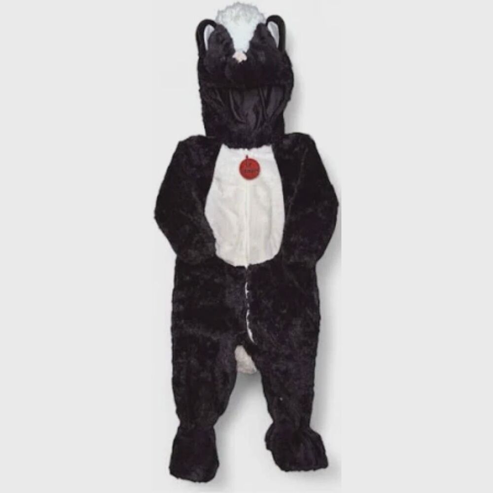 Lil Stinker Skunk Costume The Humane Society Hooded Fur Bodysuit Infant 3-6 mo